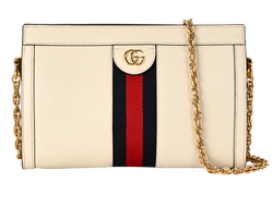 Ophidia Chain Bag, Leather, White, 493075, DB, 3*